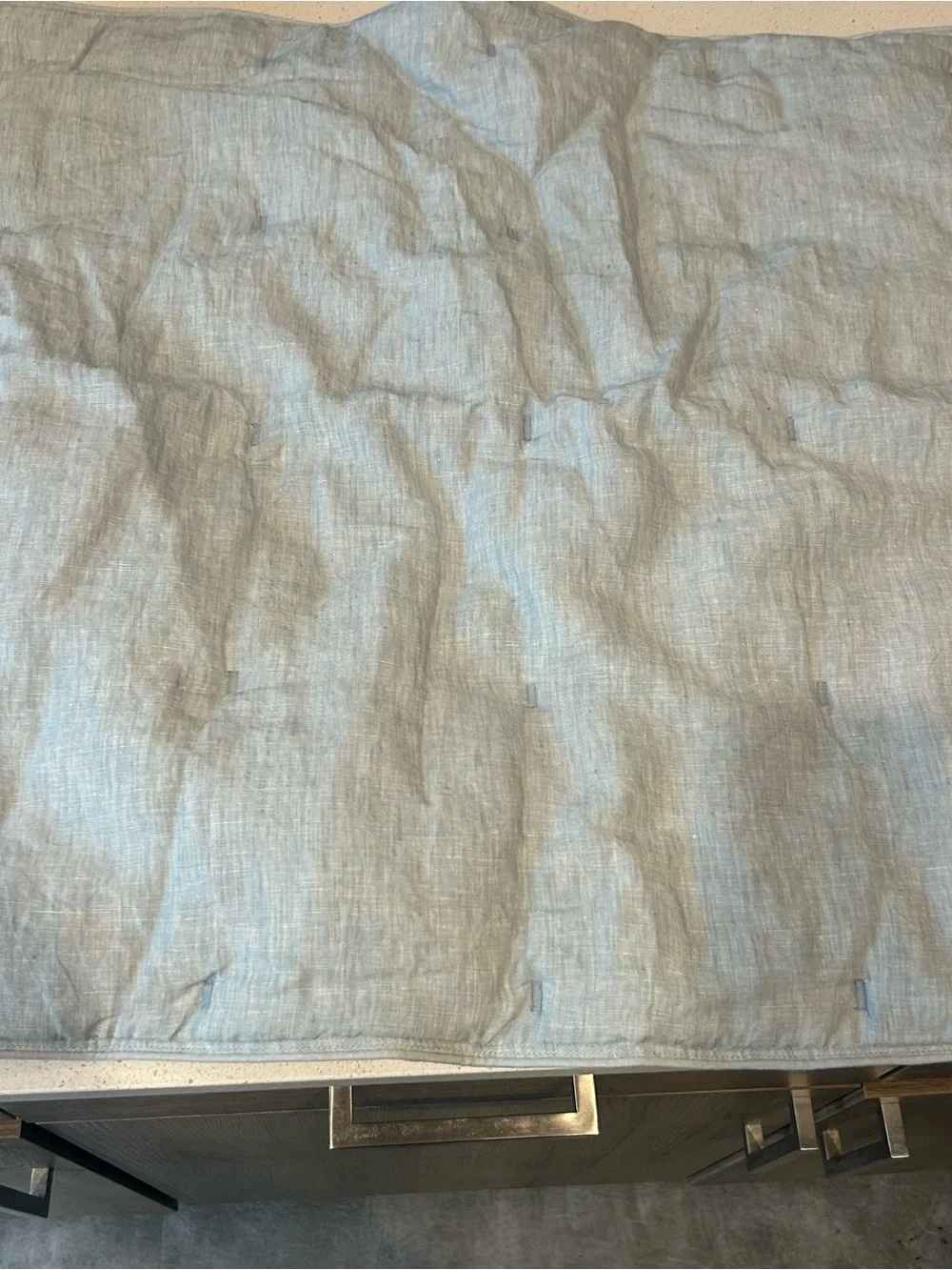 Pottery Barn Belgian Linen EURO Sham Sea Breeze Blue 1 NWOT